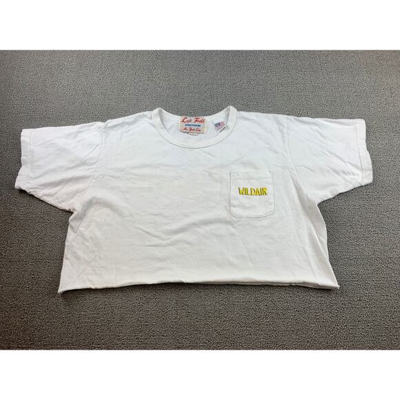 Left Field Woman‎ Medium Sportswear Wild Air Crop Top Shirt White Pocket Tee - Picture 2 of 10